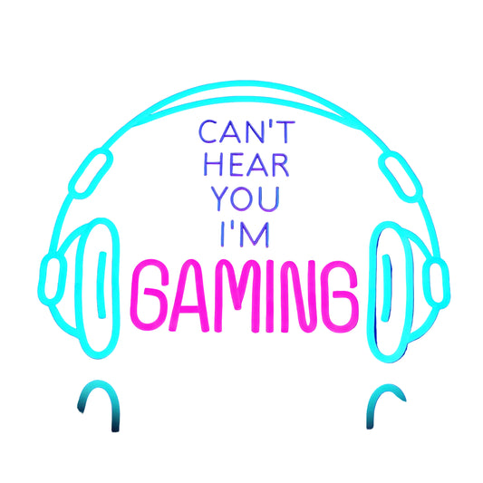 I'M Gaming Neon Signs for Wall Decor Headset LED Lights Game Room Decoration for Home Bedroom Internet Bar Party Gift for Gamer