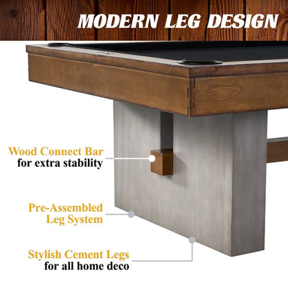 Barrington Billiards 8' Urban Slate-Tech Drop Pocket Table with Cover, Pool Ball and Cue Stick Set