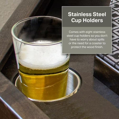 Lost Mill 8 Station Poker Table 1 Quantity in Mocha Oak 1 Pack