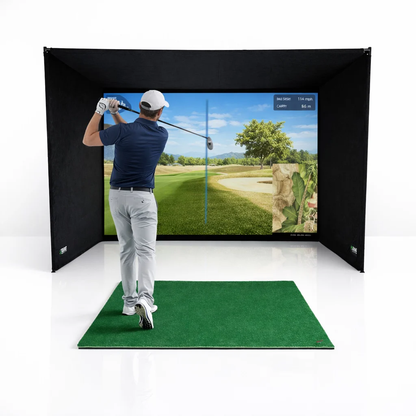 Simbox Golf Simulator Enclosure - 7 Sizes, Pro + Impact Screen and Frame INCLUDES FREE SIDE BARRIERS