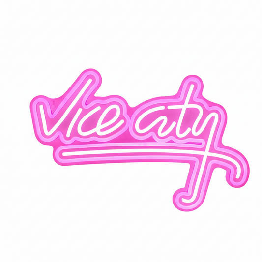 Vice City Neon Sign Pink Led Sign for Bedroom Wall Decor USB Powered Letter Neon